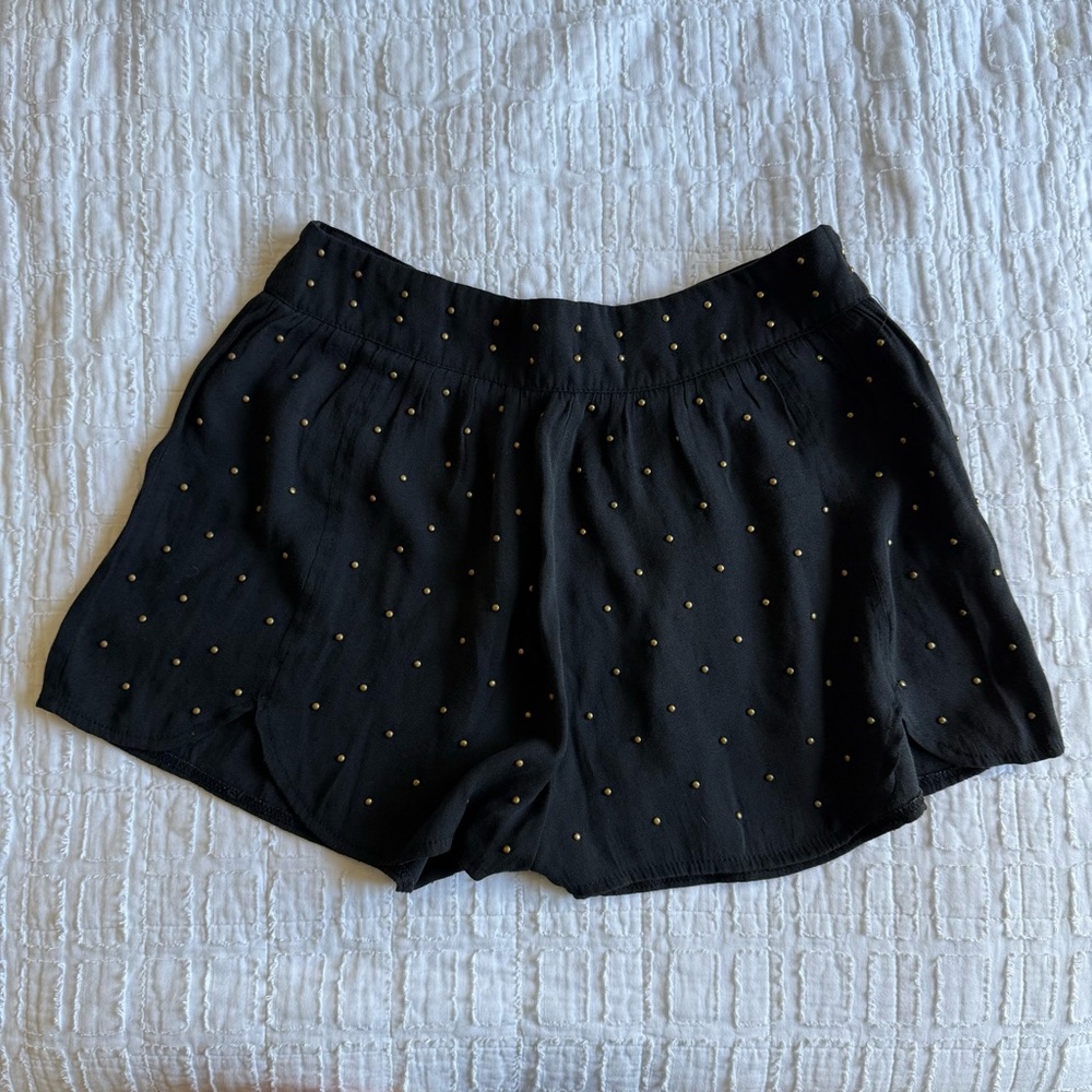 MINKPINK Black High Waist Shorts with Gold Studding